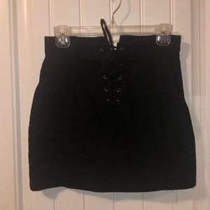 Forever 21 Black Short Lace Up Skirt